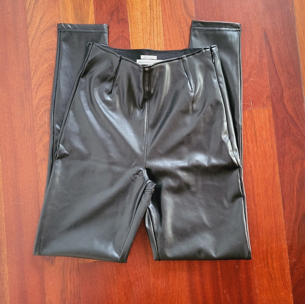 Abercrombie & Fitch Black vegan leather legging